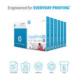 HP Printer Paper - Copy and Print, 20 lb., 8.5" x 11", 2,400 Sheets, 6 Pack, White