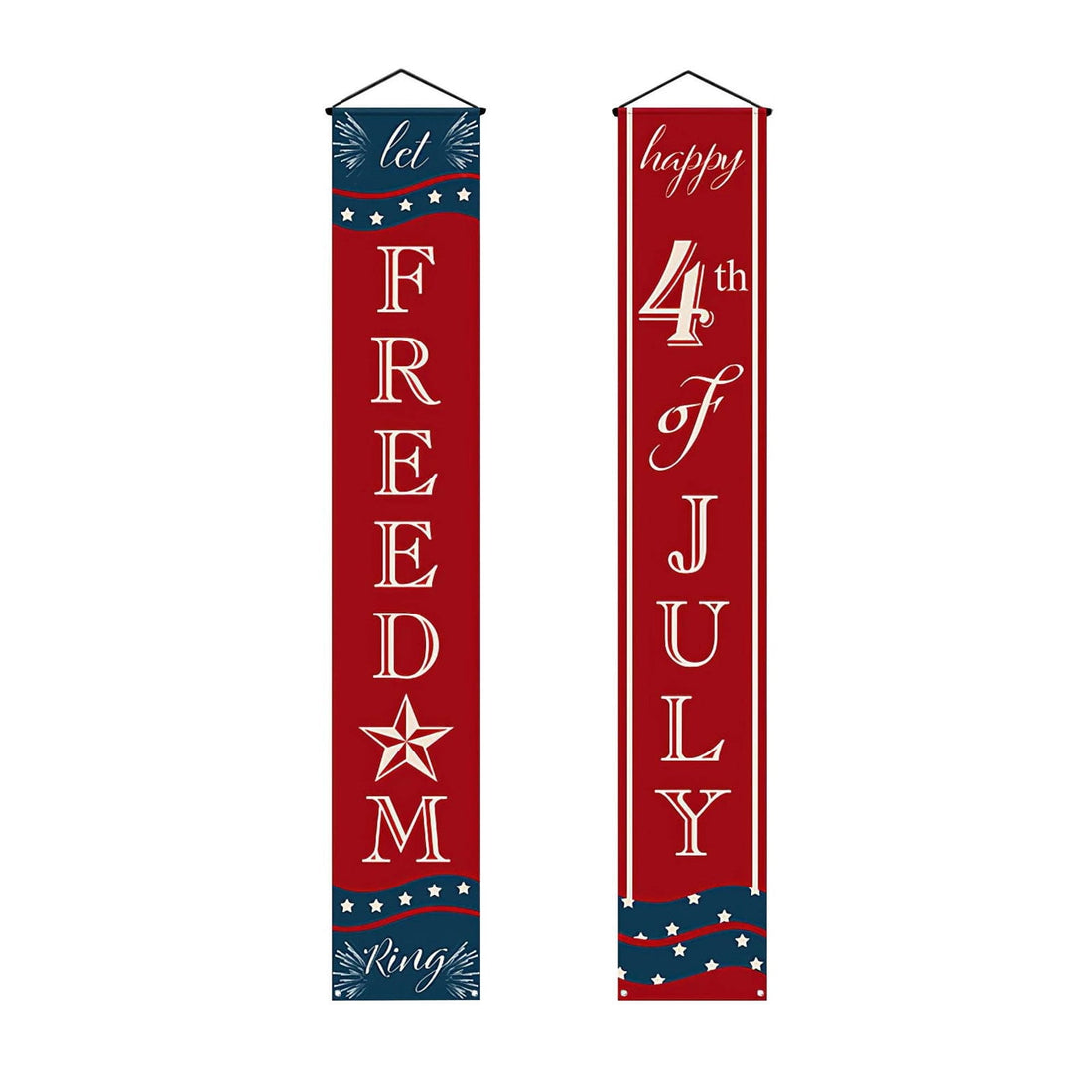 4th of July Decorations Patriotic Decor Pre-assembled Hanging Banners Memorial Day Flag Labor Veterans Armed Forces Military Homecoming Red White Blue Decorations