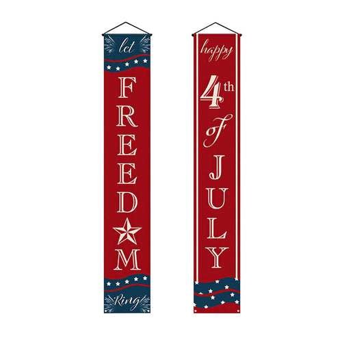 4th of July Decorations Patriotic Decor Pre-assembled Hanging Banners Memorial Day Flag Labor Veterans Armed Forces Military Homecoming Red White Blue Decorations