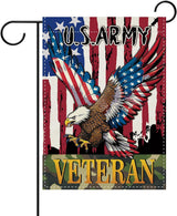 4th of July Patriotic Bald Eagle Decorative Garden Flag, America USA Army Veteran Yard Outside Home Decoration, American Burlap Outdoor Small Decor Double Sided 12 x 18