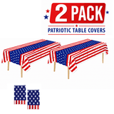 4th of July USA 250th Anniversary Plastic Tablecloth Disposable 10 Pack, Patriotic American Flag Rectangle Table Cover 5