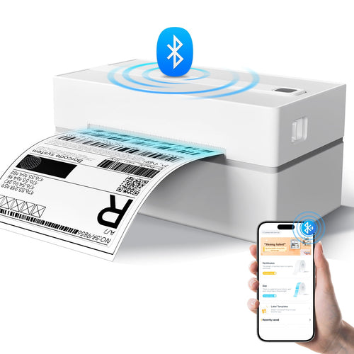 Label Printer, 4x6 Thermal Bluetooth Shipping Label Maker for Packages, Compatible with Windows iOS Android, Wireless Sticker Printing for Business an