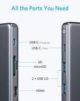 Anker 7-in-1 USB-C Hub, HDMI, USB-A, SD, PD Charging