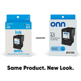onn. Remanufactured HP 63 Black Ink Cartridge
