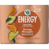 V8 +Energy Orange Pineapple Energy Drink, 8 fl oz Can, 6 Pack