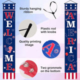 4th of July Decorations Patriotic Decor Pre-assembled Hanging Banners Memorial Day Flag Labor Veterans Armed Forces Military Homecoming Red White Blue Decorations