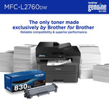 Brother Wireless MFC-L2760DW Compact Monochrome All-in-One Laser Printer with Copy, Scan and Fax, Duplex and Mobile Printing