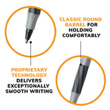 BIC Round Stic Xtra Comfort Ballpoint Pen, Bold Point, 1.2 mm, Black Ink, 24 Count