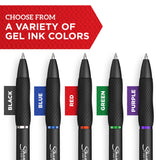 Sharpie S Gel Pens, Medium Point, 0.7 mm, Black/Blue Barrel, Blue Ink, Pack Of 36 Pens