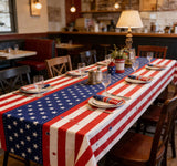 4th of July USA 250th Anniversary Plastic Tablecloth Disposable 10 Pack, Patriotic American Flag Rectangle Tab - view 4