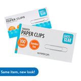 Pen+Gear Jumbo Smooth Paper Clips, Silver, 100 Count