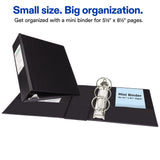 Avery Mini Binder, 2" Round Rings, Black