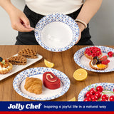 JOLLY CHEF Disposable Paper Bowls, Strong, Soak-Proof, Microwave Safe, 20 oz, Patterned, 150 Count
