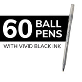 BIC Round Stic Xtra Life Ballpoint Pens, Medium, Black, 60-Count - view 2