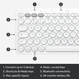 Logitech K380 Multi-Device Bluetooth Keyboard, Slim, Off-White - view 6