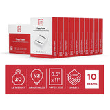 TRU RED Printer Paper, 8.5" x 11", 20 lb, 92 Bright, White, 10-Ream Carton (5,000 Sheets)