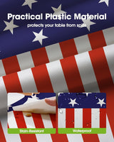 4th of July USA 250th Anniversary Plastic Tablecloth Disposable 10 Pack, Patriotic American Flag Rectangle Table Cover 54 x 108 Inch, Table Cloth for Independence Day BBQ Picnic Party