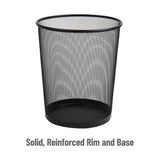 Mind Reader Mesh Trash Can, 4.4 gal (16.65L), Round Office Waste Basket, Metal, Black - view 5