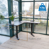 Mount-It! Eclectic Height Adjustable Corner Sit-Stand Desk, Ergonomic, New Design