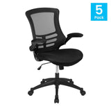 Flash Furniture Kelista Mesh Mid-Back Task Chair, Black, Set of 5 (5BLX5MBK)