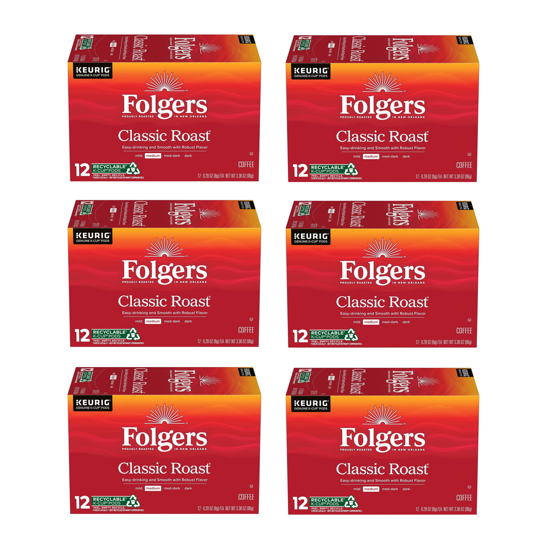 Folgers Classic Roast Coffee K-Cup Pods, Medium Roast, 84-Count