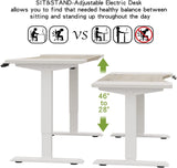 CometMin Dual-Motor Electric Standing Desk, 63 x 30 in, White