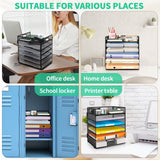 PHANCIR 6-Tier Mesh Desk Paper Organizer Tray with Handle, Black