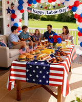 4th of July USA 250th Anniversary Plastic Tablecloth Disposable 10 Pack, Patriotic American Flag Rectangle Table Cover 54 x 108 Inch, Table Cloth for Independence Day BBQ Picnic Party