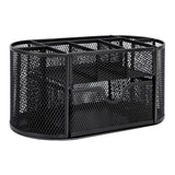 Mesh Desk Organizer with Drawer, 8 Compartments, Black
