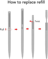 Gold Slim Metallic Ballpoint Pens, Black Ink, 1mm Medium Point (12-Pack) - view 6