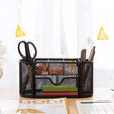 Deli Mesh Desk Organizer with Drawer, 8 Compartments, Black - view 5