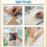 Clear Push Pins, Reusable Plastic Flat-Head Thumb Tacks for Cork Boards, Maps & Posters, 100-Count