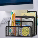 Metal Mesh Letter & File Holder / Mail Sorter, 2-Pack, Black - view 5