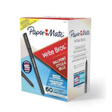 Paper Mate Ballpoint Pens Write Bros. Black Ink Pens Medium Point (1.0mm) 60 Count - view 3