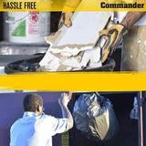 Commander 55 Gallon 3 MIL (eq) Heavy Duty Contractor Bags with Flap Ties - 36" x 56" with flaps - Pack of 10 - For Contractor, Industrial, & Outdoor