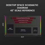 GTRACING Adjustable Height RGB Electric Sit or Stand Computer Desk with LED Lights, Black
