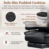 COOLHUT Big and Tall Office Chair 500LBS Wide Seat Ergonomic Computer Desk Chair, PU Leather Executive Office Chair with Footrest, Adjustable Task Chair Lumbar Back Support 8 Hour, Black