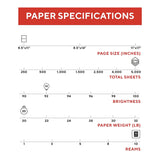 TRU RED Printer Paper, 8.5" x 11", 20 lb, 92 Bright, White, 10-Ream Carton (5,000 Sheets)