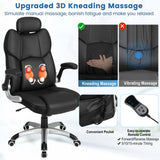 Costway Executive Massage Office Chair, Leathaire, Black