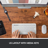 Logitech K380 Multi-Device Bluetooth Keyboard, Slim, Off-White