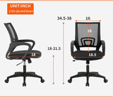 BestOffice Ergonomic Office Chair, Lumbar Support, Adjustable Height with Armrests for Adults(Black)