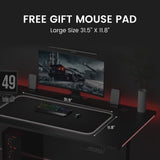 GTRACING Adjustable Height RGB Electric Sit or Stand Computer Desk with LED Lights, Black