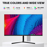 CRUA 22-inch Computer Monitor, FHD 1080p, 100Hz VA, Frameless (Black)