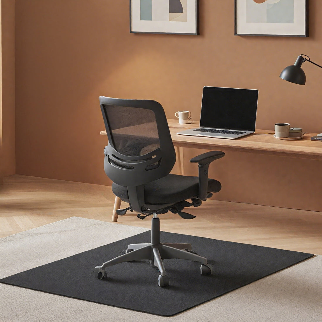 ANMINY Office Chair Mat for Hardwood Floors, 36" x 48" - Non-Slip Desk Chair Floor Protector, Black