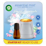 Air Wick Essential Mist Scented Oil Air Freshener Diffuser Starter Kit, Linen & Petals, 2 Piece