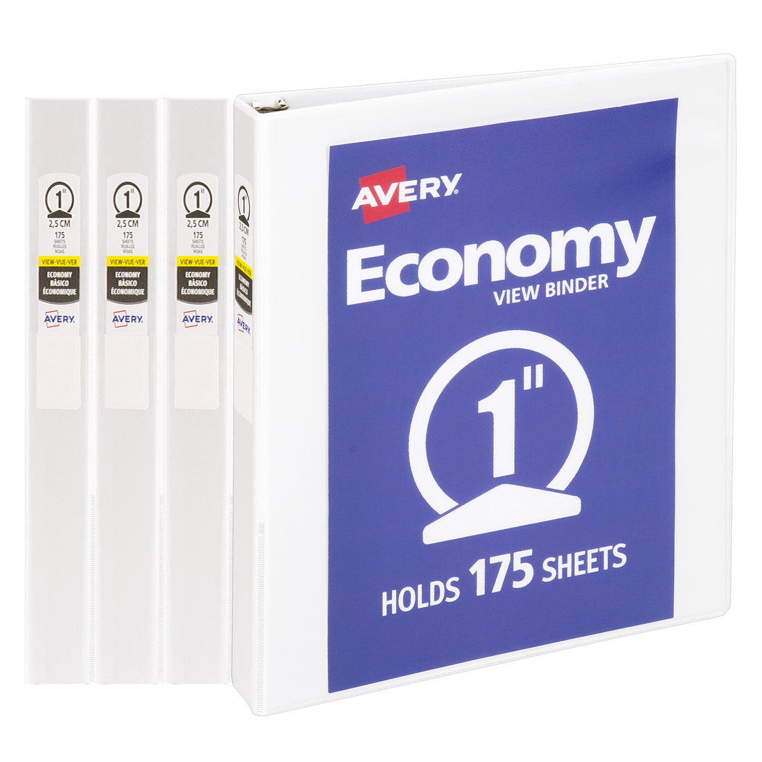 Avery Durable View Binders, 1 Inch, Assorted, 4-Pack