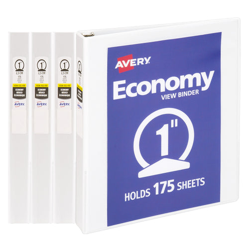 Avery Durable View Binders, 1 Inch, Assorted, 4-Pack