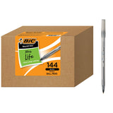 BIC Round Stic Xtra Life Ballpoint Pen, Medium Point, 1.0 mm, Black Ink, 144 Count