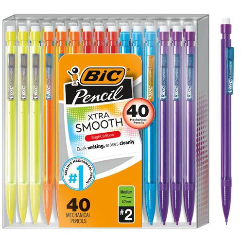 BIC Xtra-Smooth Mechanical Pencil, Medium Point (0.7mm), Perfect For The Classroom & Test Time, 40-Count