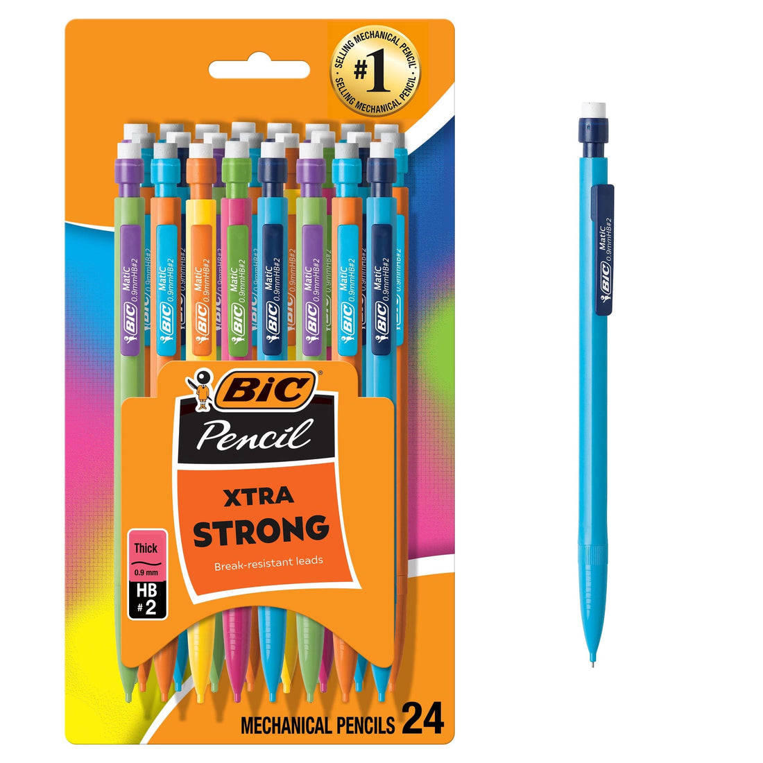 BIC Xtra Strong Mechanical Pencils, No. 2, 0.9 mm, 24-Count